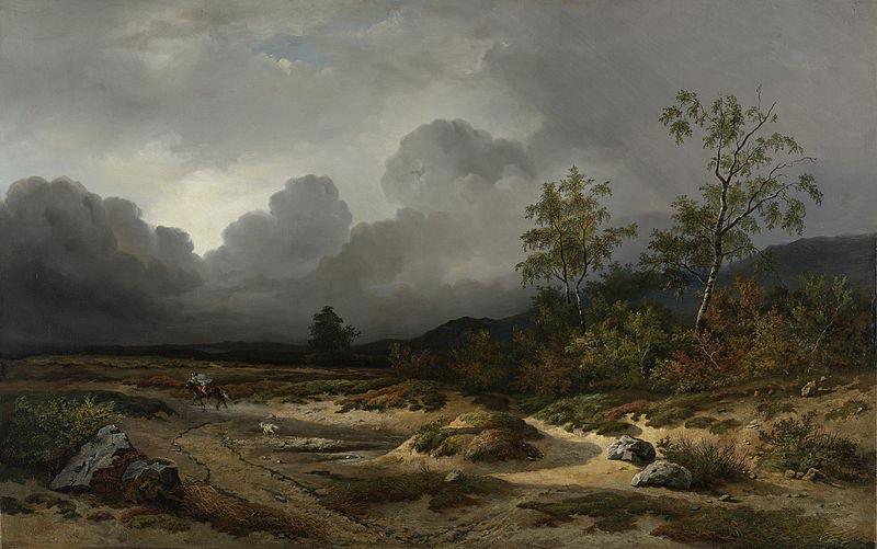 Willem Roelofs Landscape in an Approaching Storm. China oil painting art